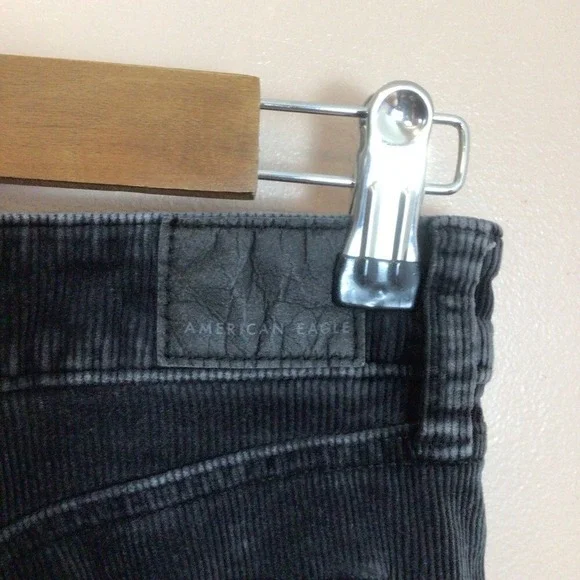 SALE Women's American‎ Eagle Super Stretch Black High Rise Corduroy Jegging - Picture 5 of 11